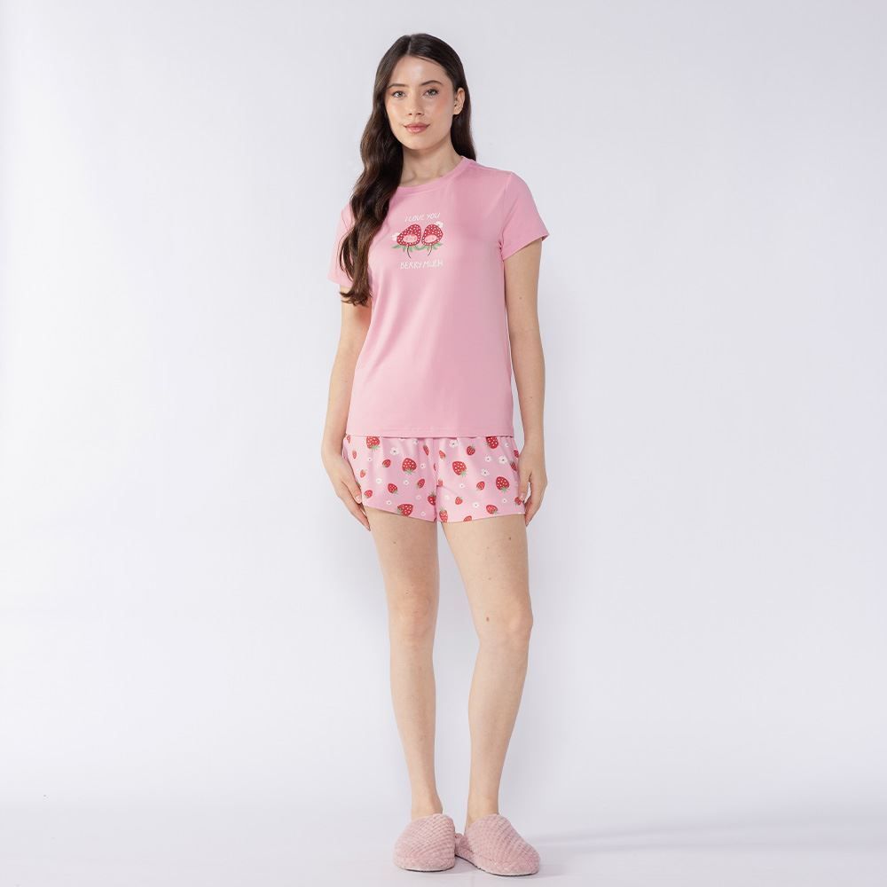 Pijama Feminino Curto De Morango Camila Moretti