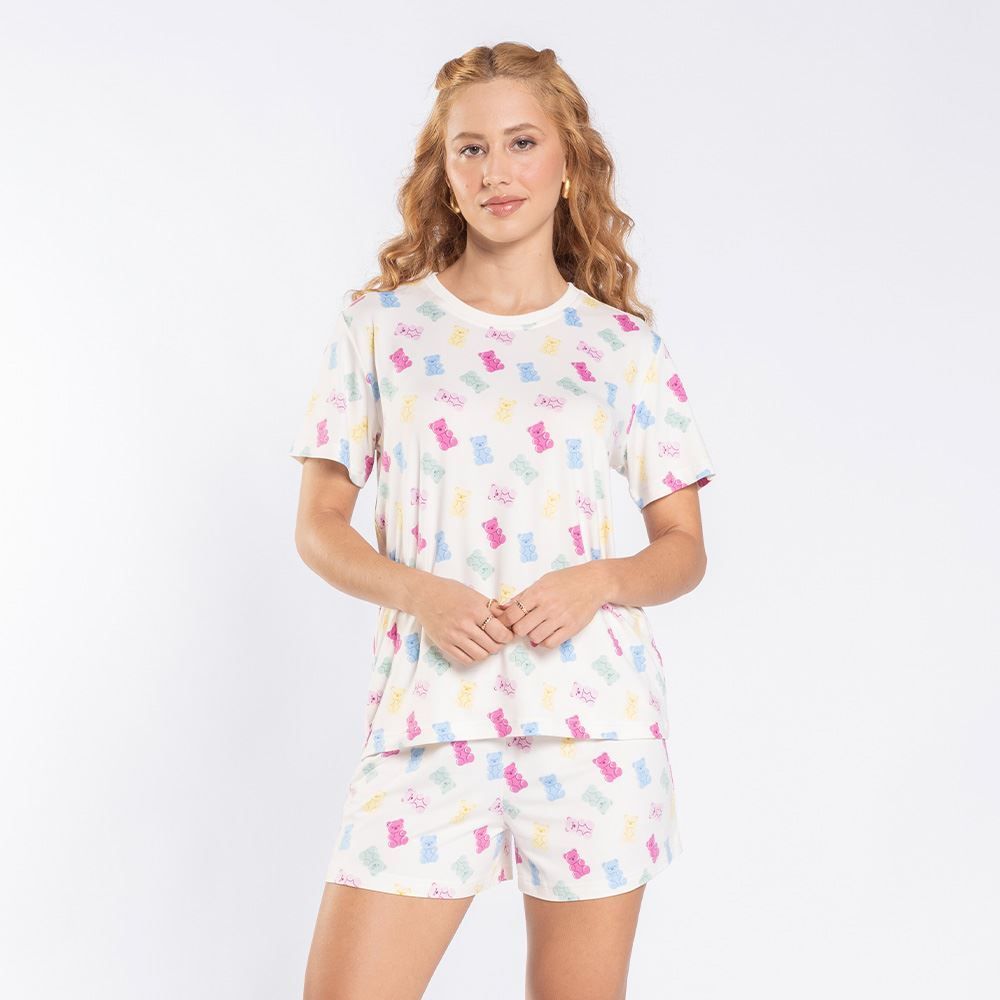 Pijama Feminino Curto Peletizado Camila Moretti