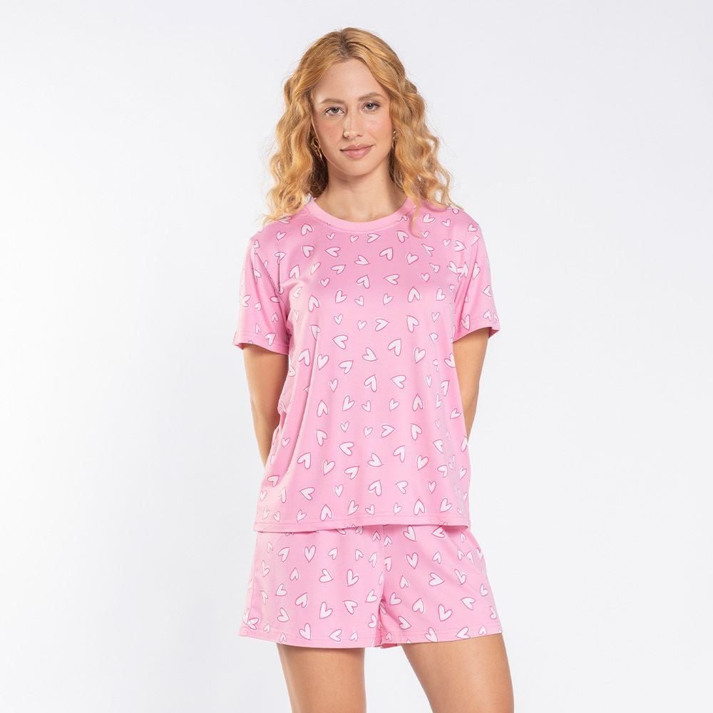 Pijama Feminino Curto Peletizado Camila Moretti