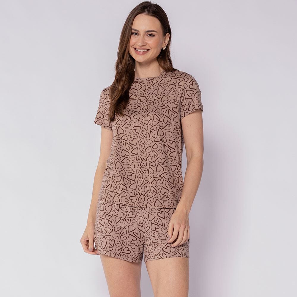 Pijama Feminino Curto Peletizado Camila Moretti
