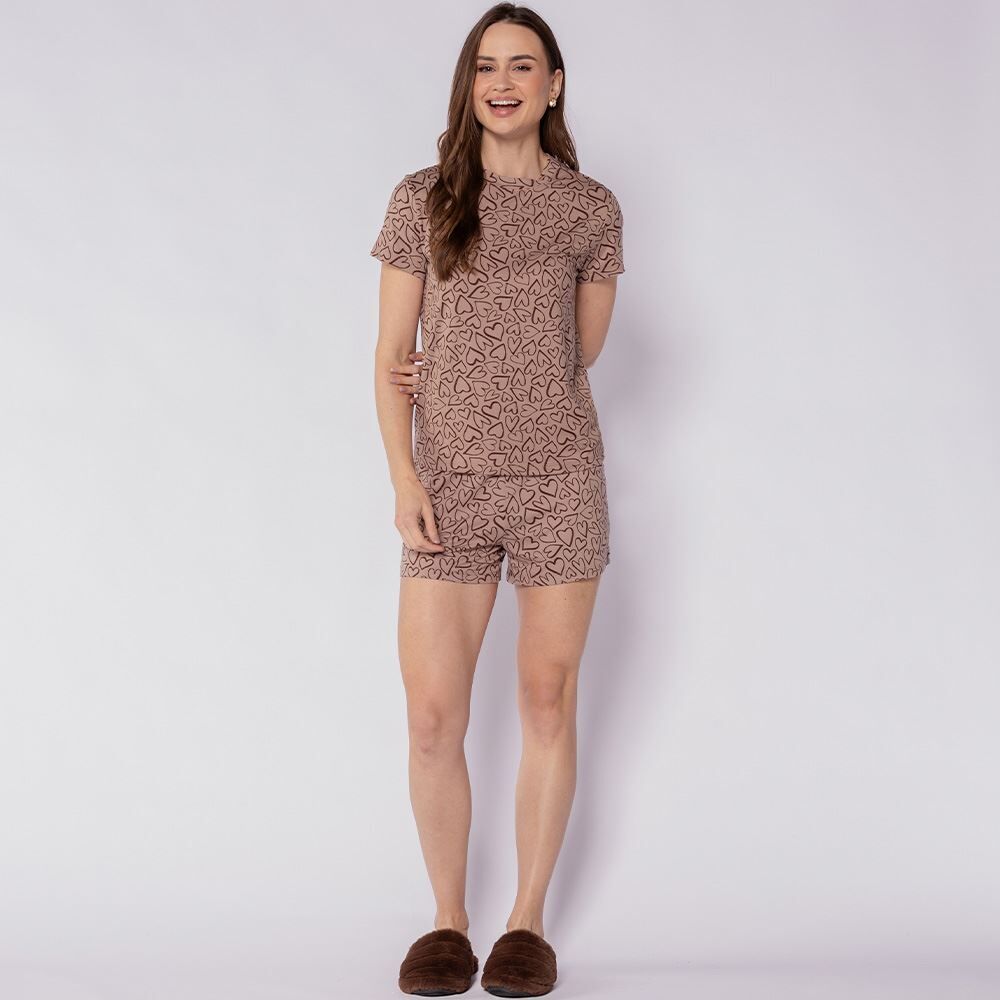 Pijama Feminino Curto Peletizado Camila Moretti