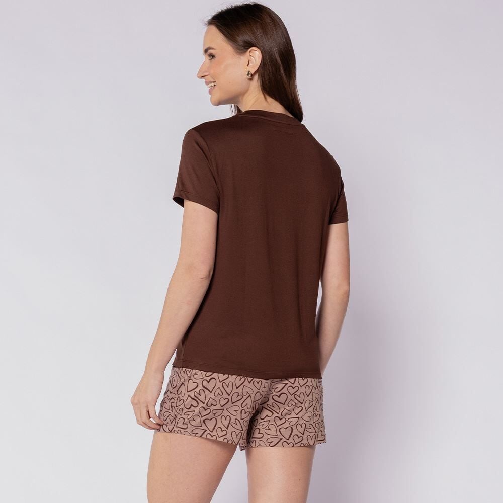 Pijama Feminino Curto Peletizado Camila Moretti