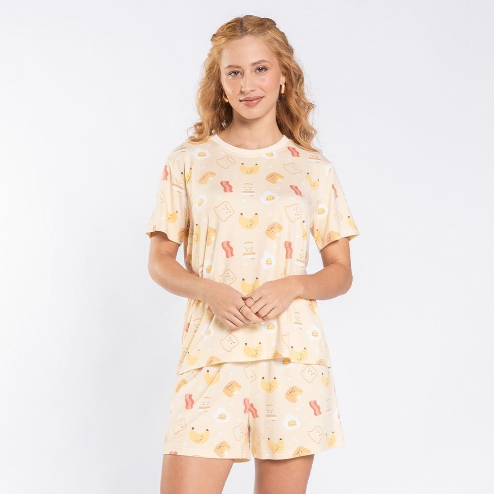 Pijama Feminino Curto Peletizado Camila Moretti