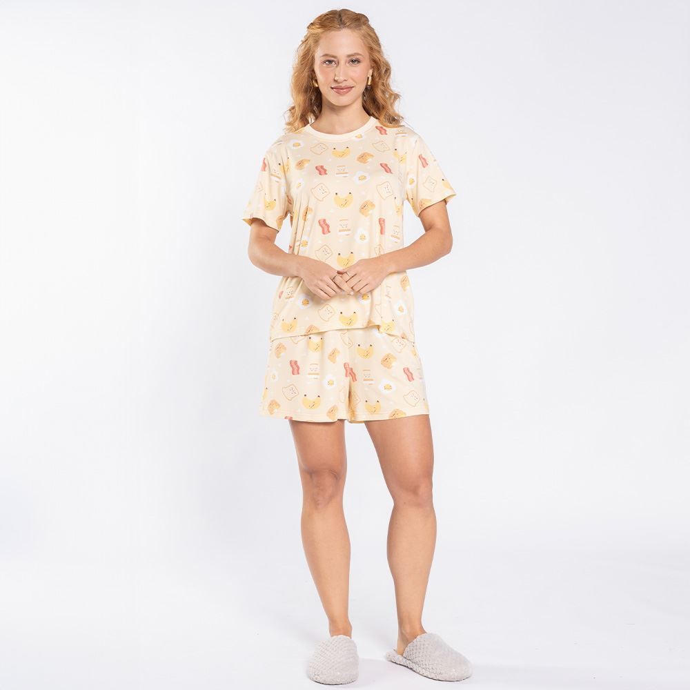 Pijama Feminino Curto Peletizado Camila Moretti