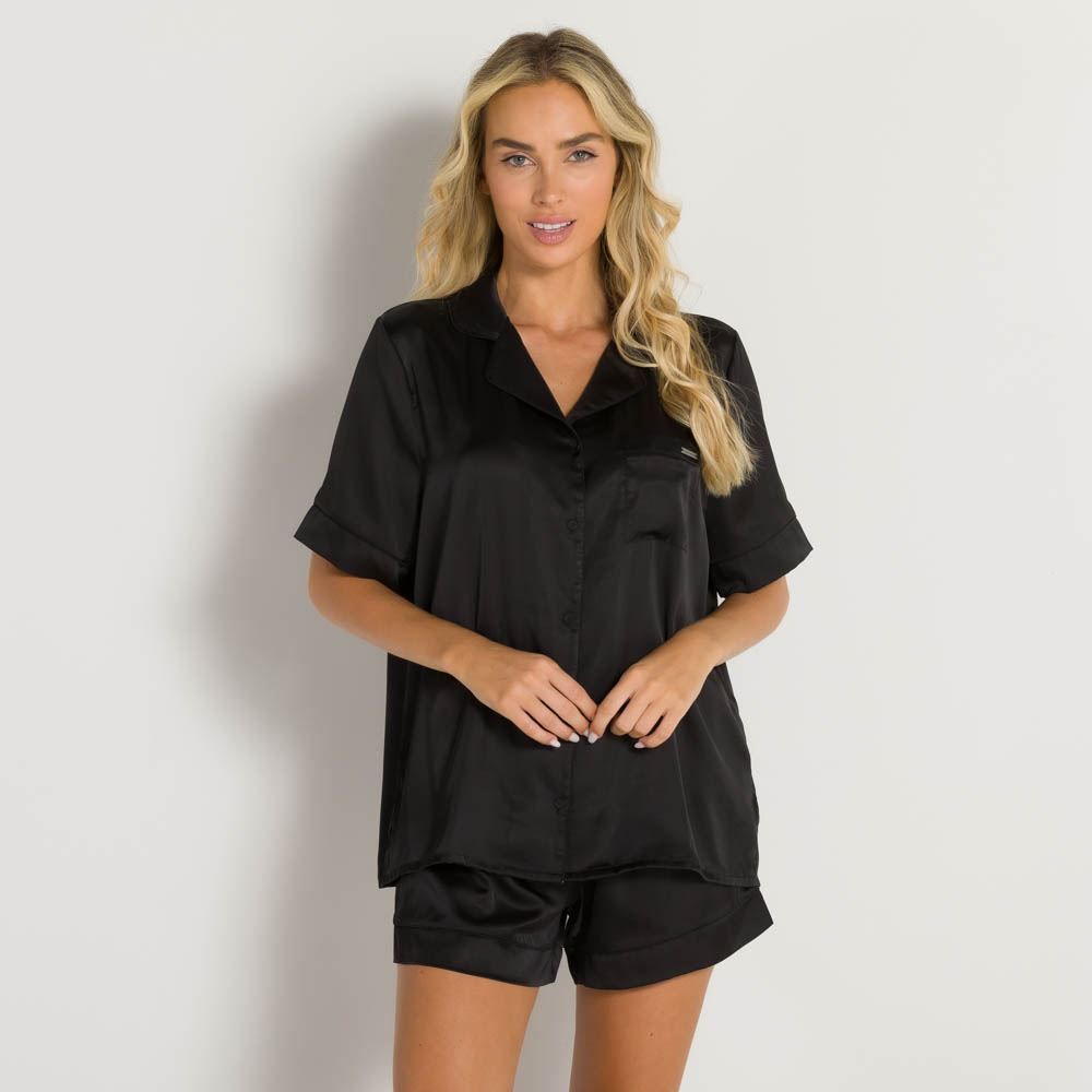 Pijama Feminino De Cetim Curto Camila Moretti