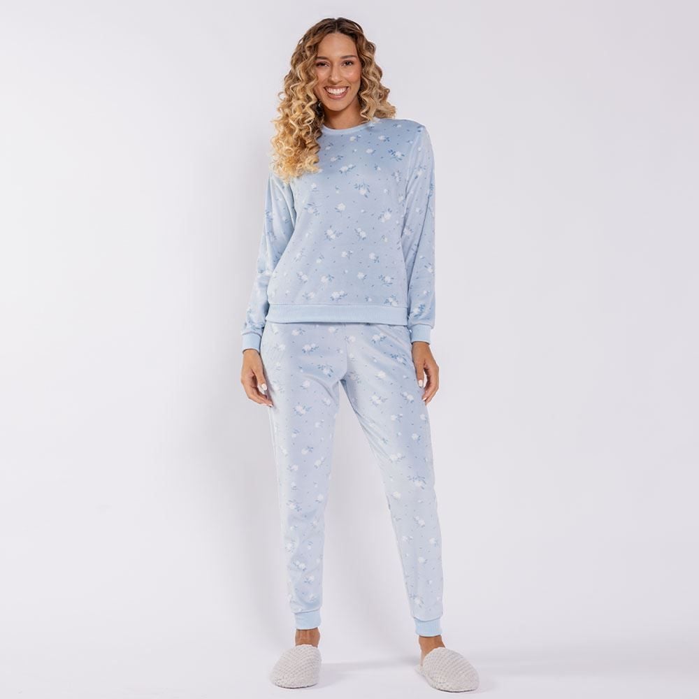 Pijama Feminino Longo Em Plush Camila Moretti