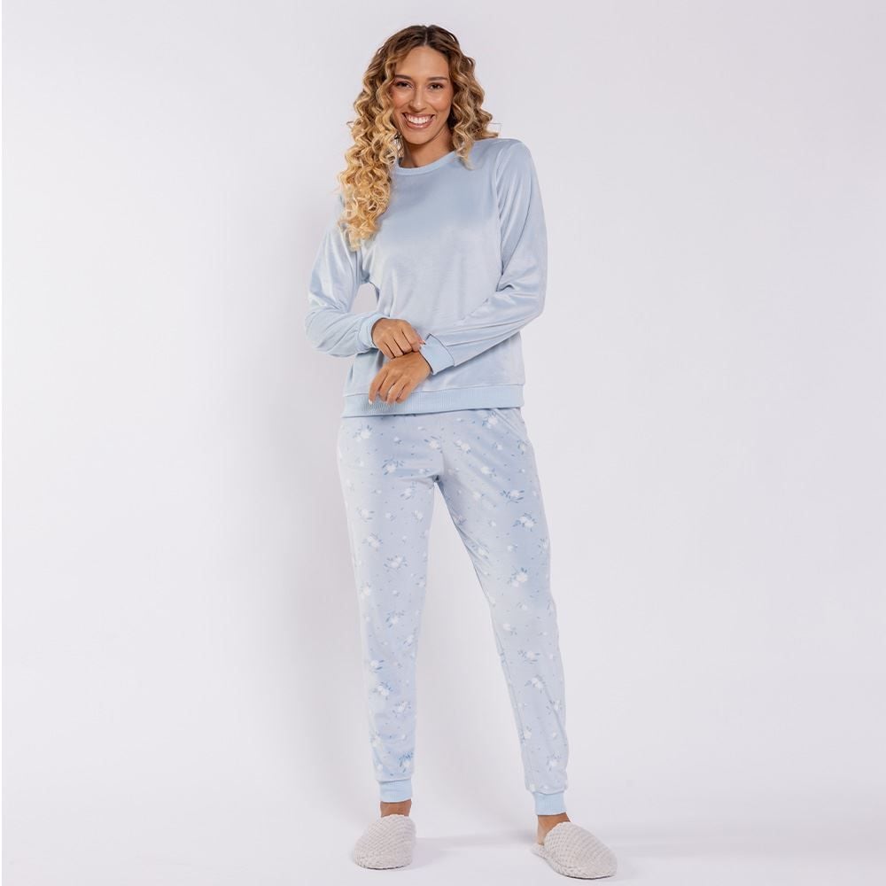 Pijama Feminino Longo Em Plush Camila Moretti