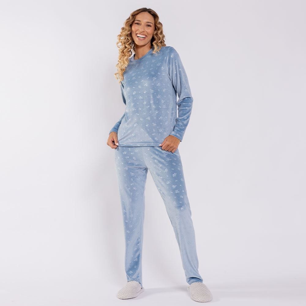 Pijama Feminino Longo Em Plush Camila Moretti