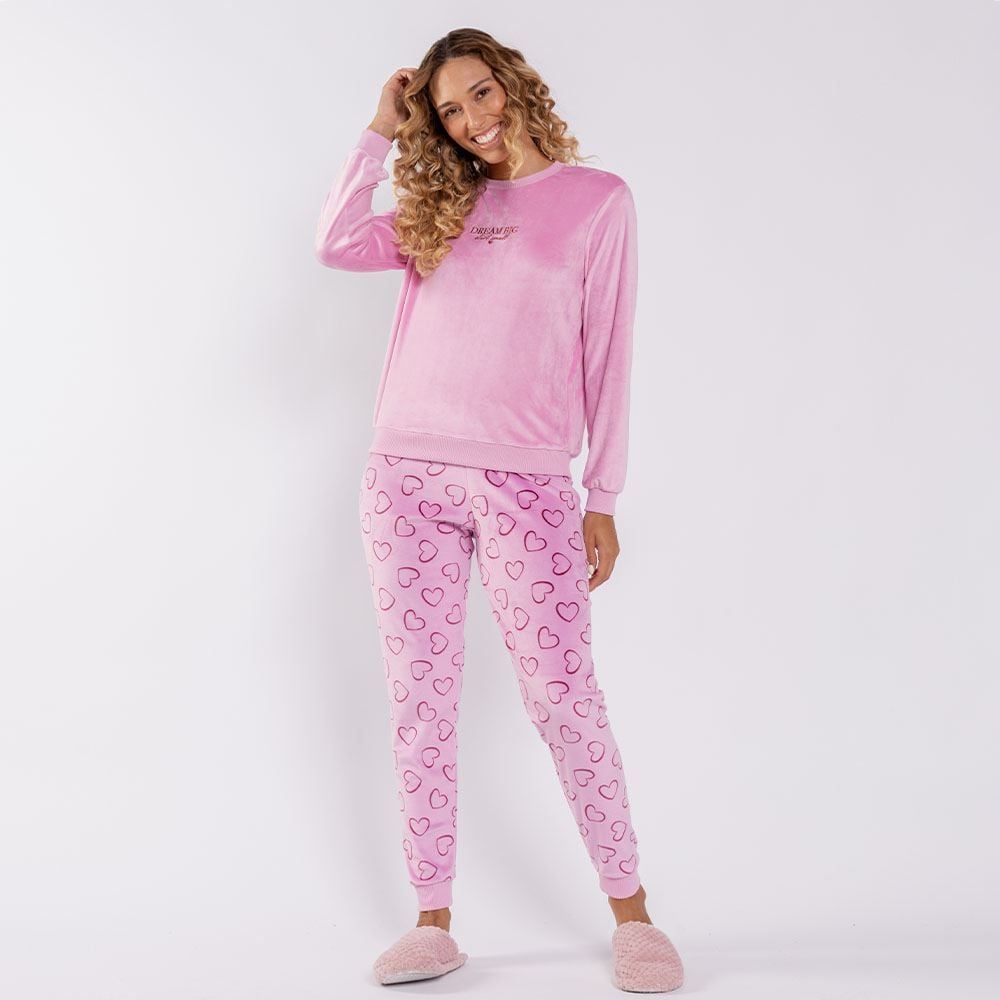 Pijama Feminino Longo Em Plush Dream Big Camila Moretti