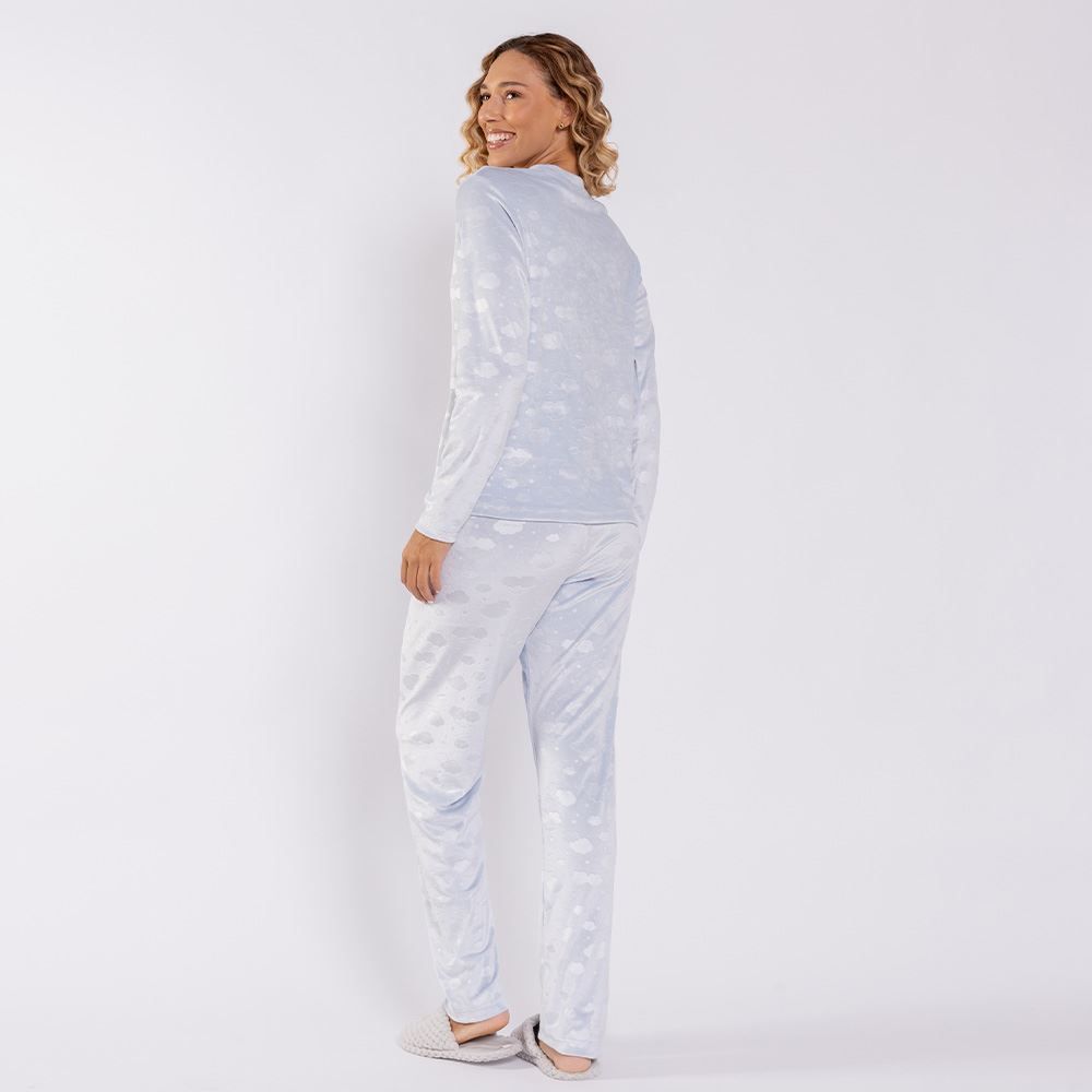 Pijama Feminino Longo Em Plush Nuvem Camila Moretti