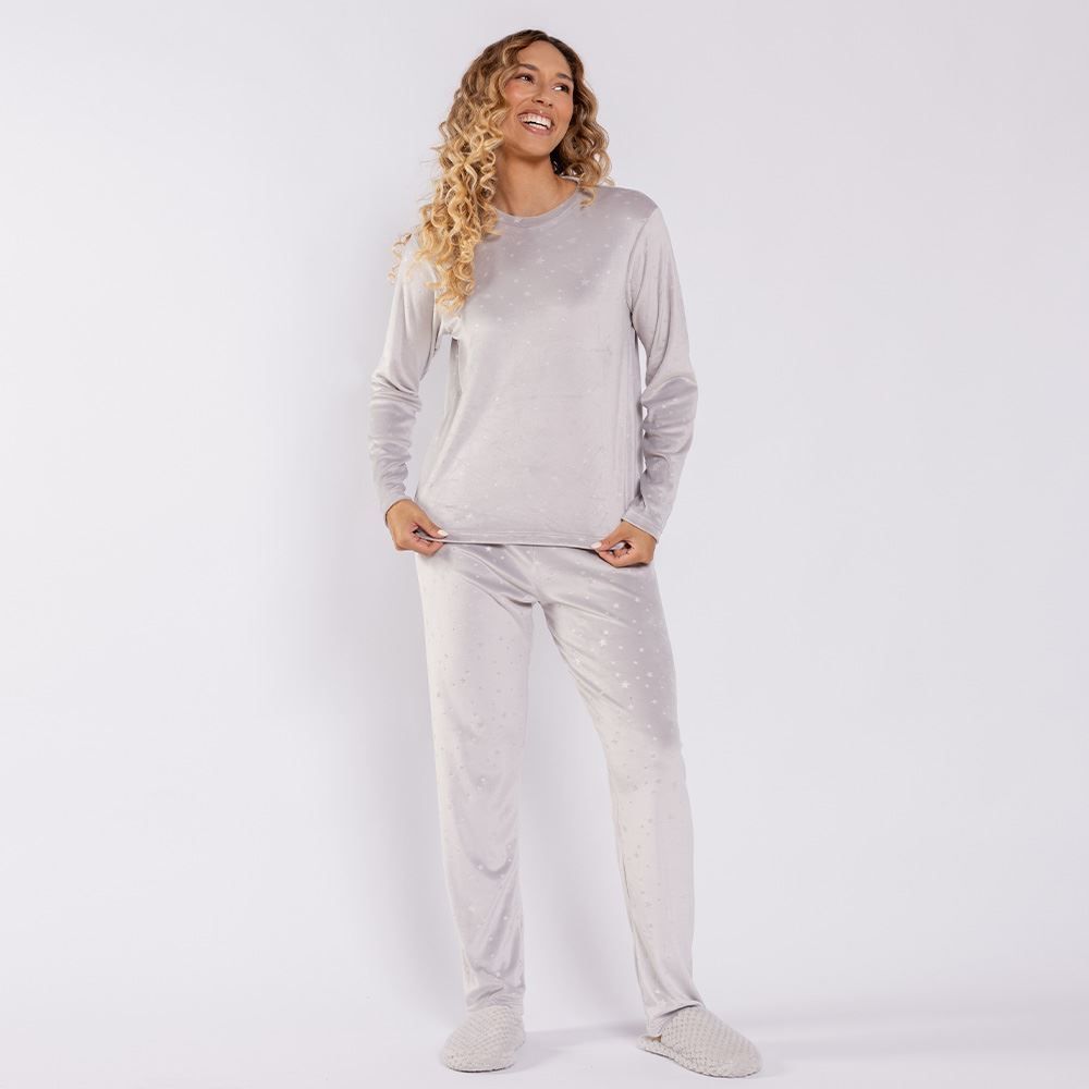 Pijama Feminino Longo Em Plush Star Camila Moretti