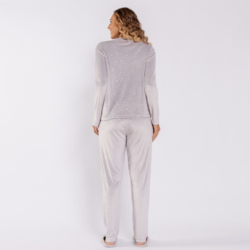 Pijama Feminino Longo Em Plush Star Camila Moretti
