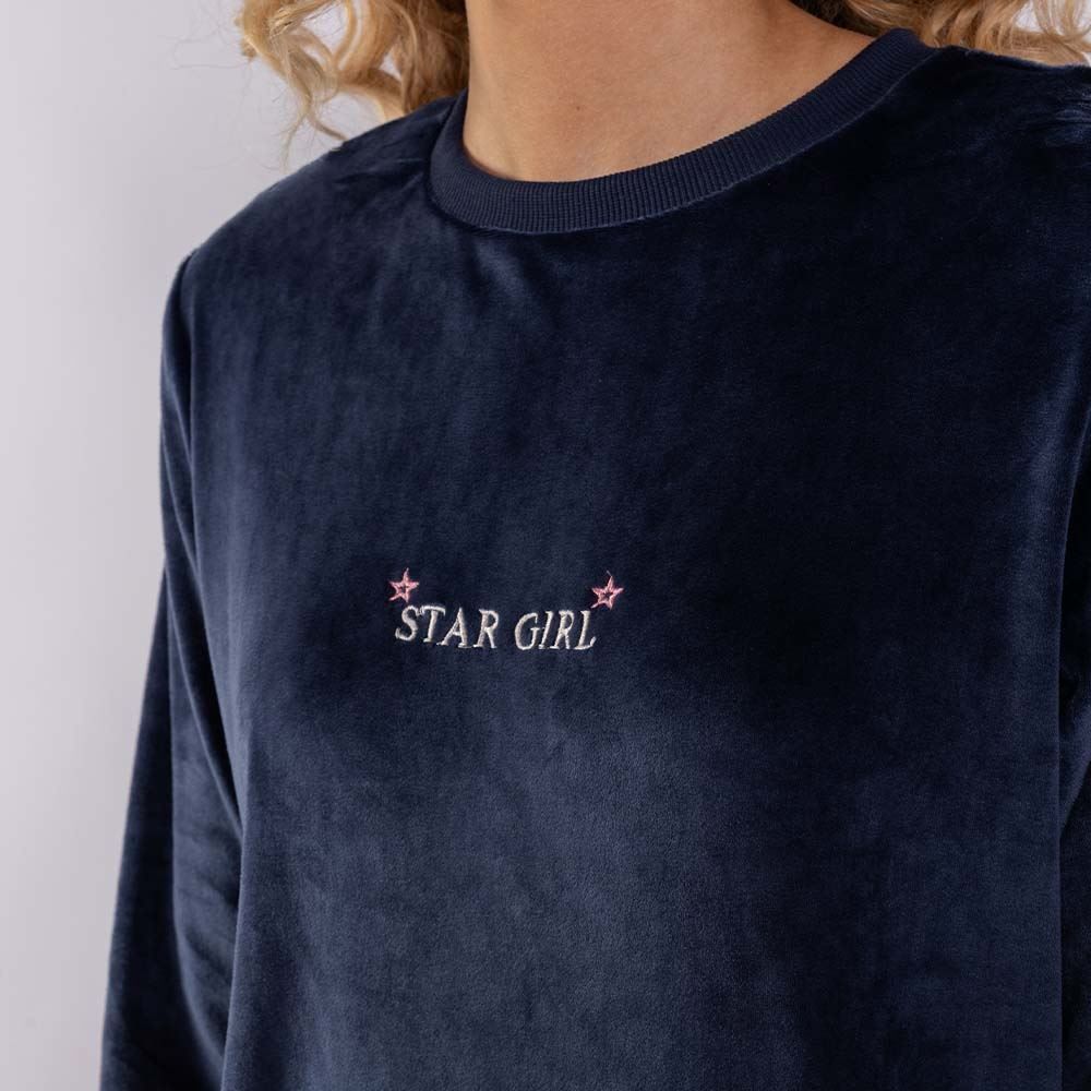 Pijama Feminino Longo Em Plush Star Girl Camila Moretti