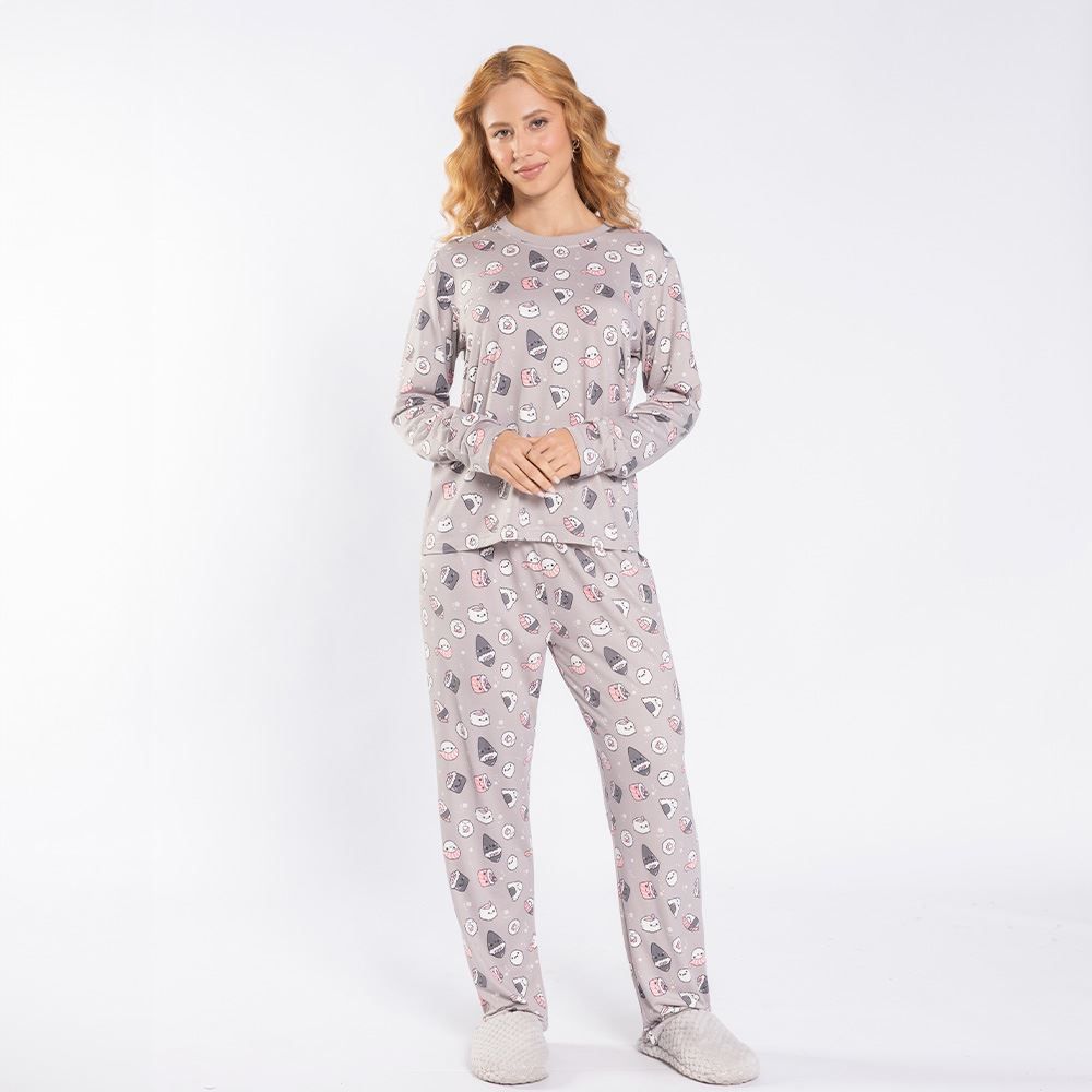 Pijama Feminino Longo Peletizado Camila Moretti
