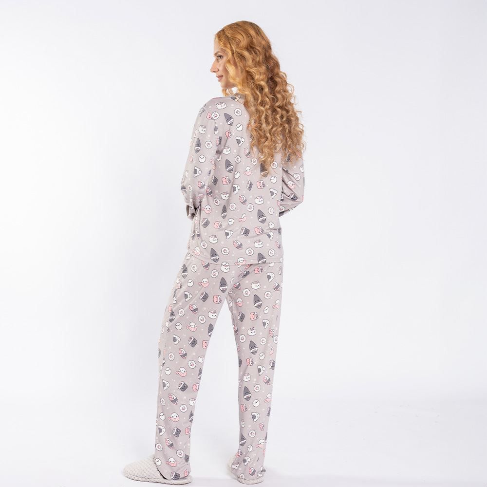 Pijama Feminino Longo Peletizado Camila Moretti