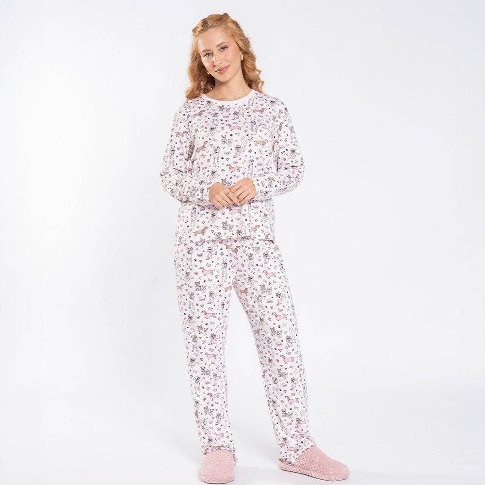 Pijama Feminino Longo Peletizado Camila Moretti