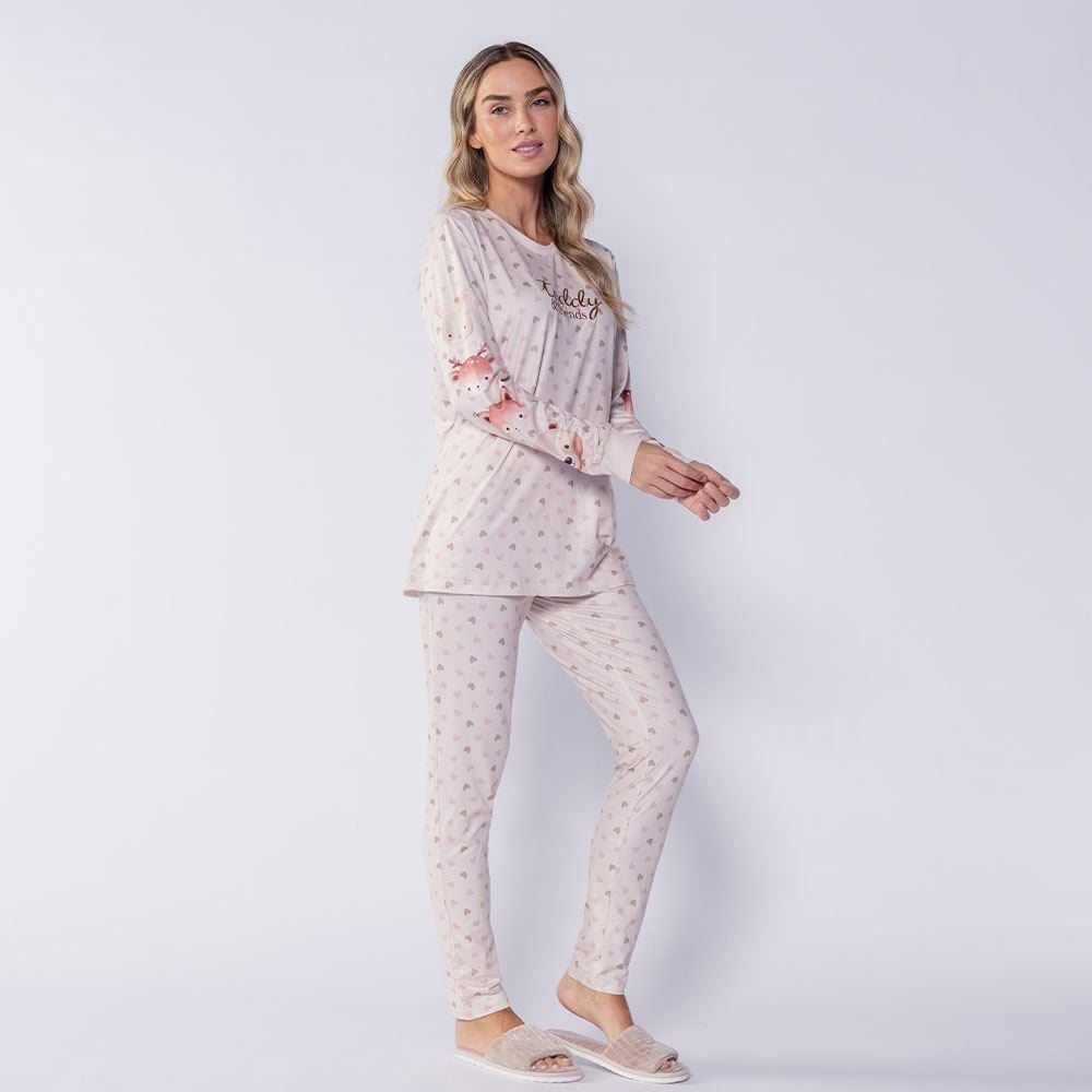 Pijama Feminino Longo Peletizado Teddy Camila Moretti
