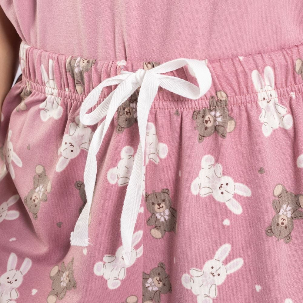 Pijama Feminino Longo Urso Camila Moretti