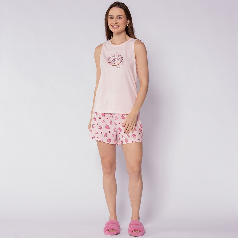 Pijama Feminino Regata Peletizado Camila Moretti 