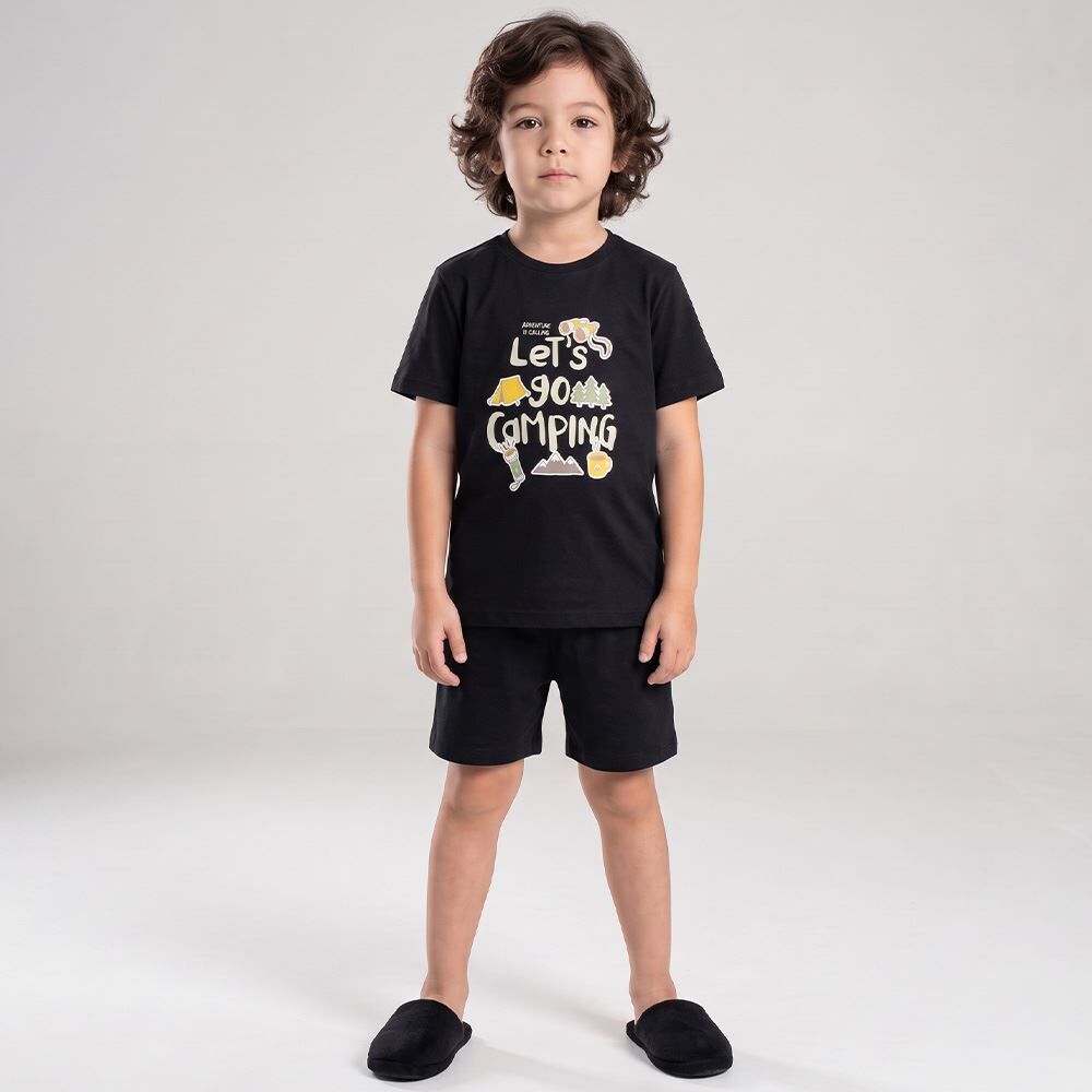 Pijama Infantil 4 a 10 Anos Curto Em Algodão Hot Dog