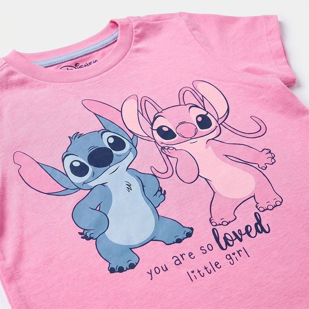 Pijama Infantil Menina 1 a 3 Anos Curto Stitch Angel Disney