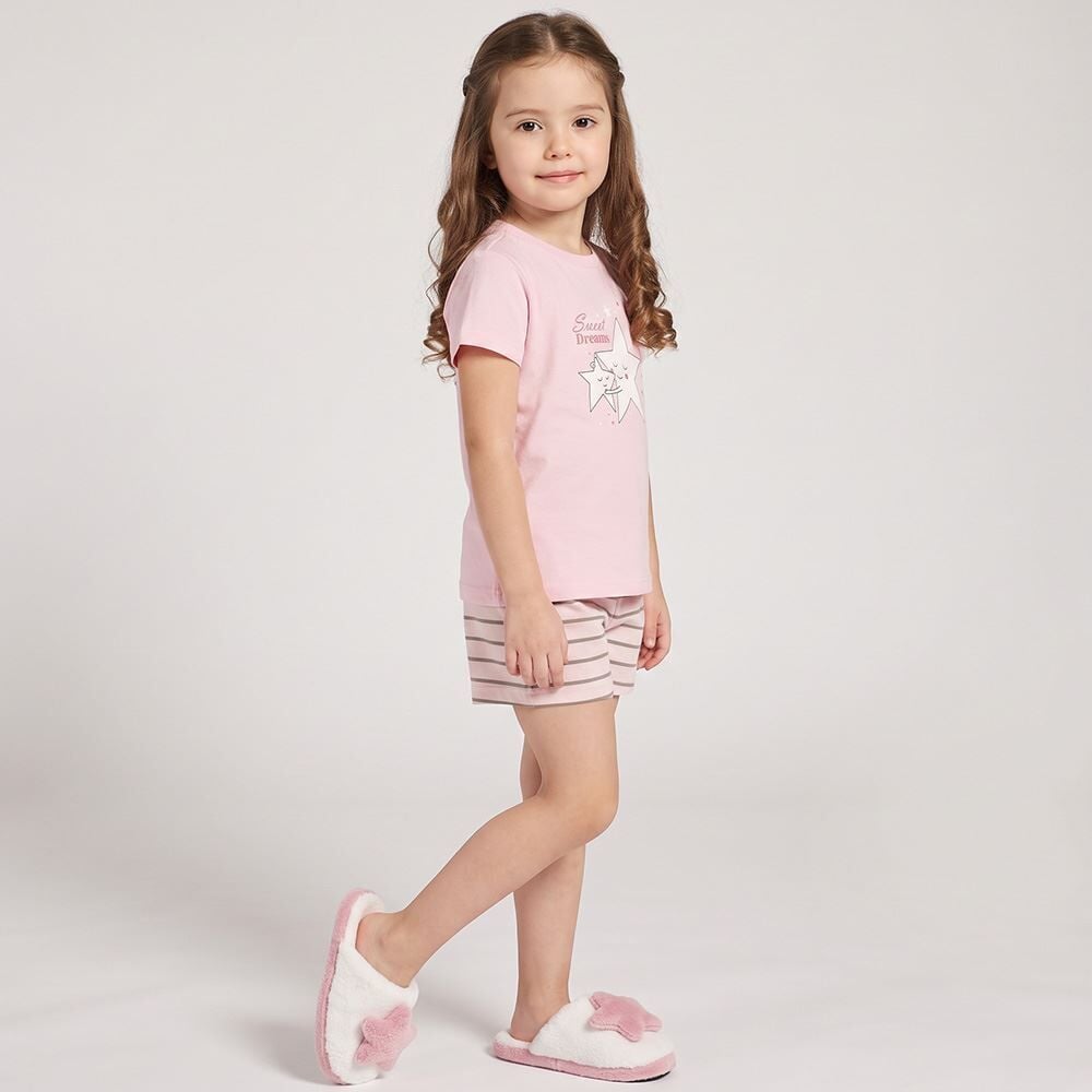 Pijama Infantil Menina 4 a 10 Anos Curto Em Algodão Marmelada