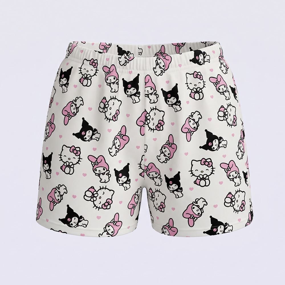 Pijama Infantil Menina 4 a 10 Anos Curto Hello Kitty e Friends Disney
