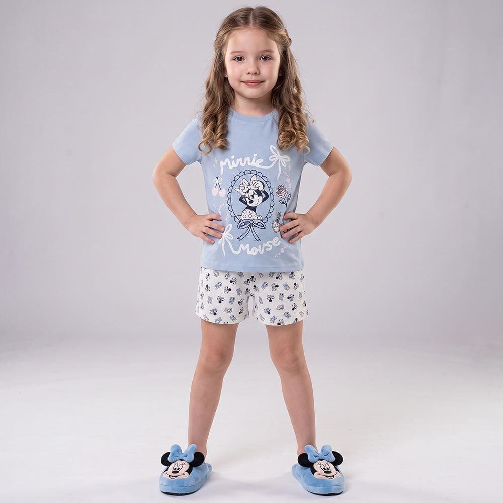 Pijama Infantil Menina 4 a 10 Anos Curto Minnie Disney