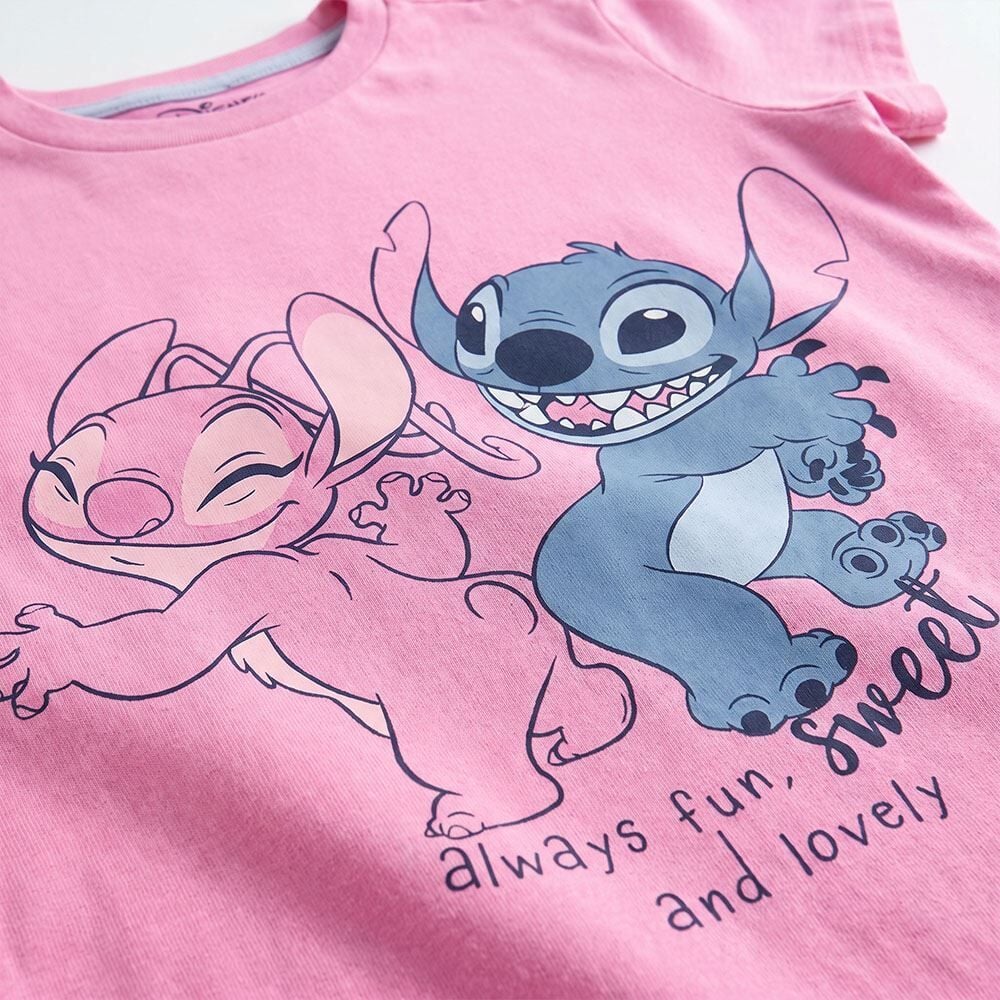 Pijama Infantil Menina 4 a 10 Anos Curto Stitch Angel Disney
