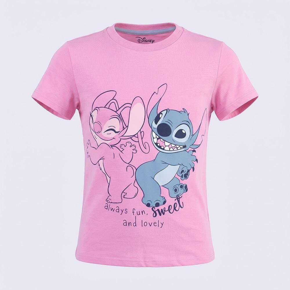 Pijama Infantil Menina 4 a 10 Anos Curto Stitch Angel Disney