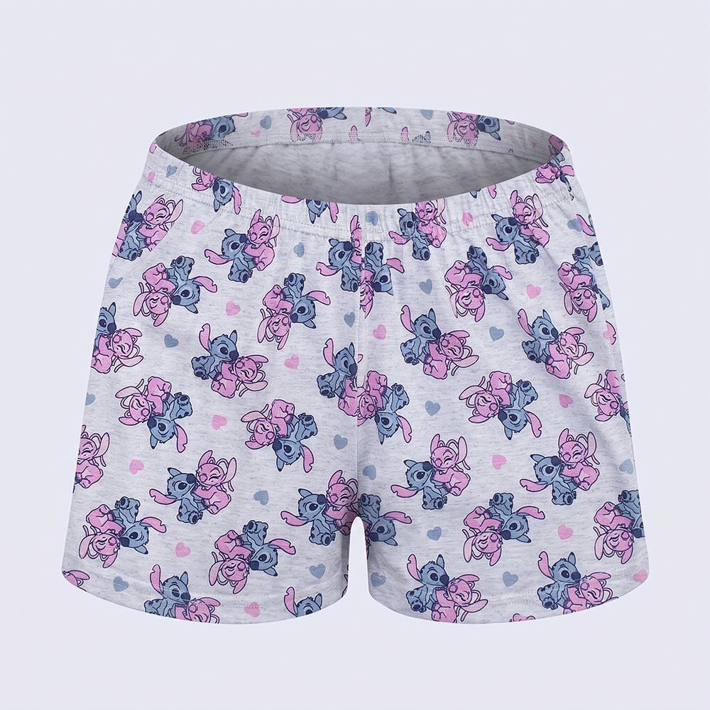 Pijama Infantil Menina 4 a 10 Anos Curto Stitch Angel Disney