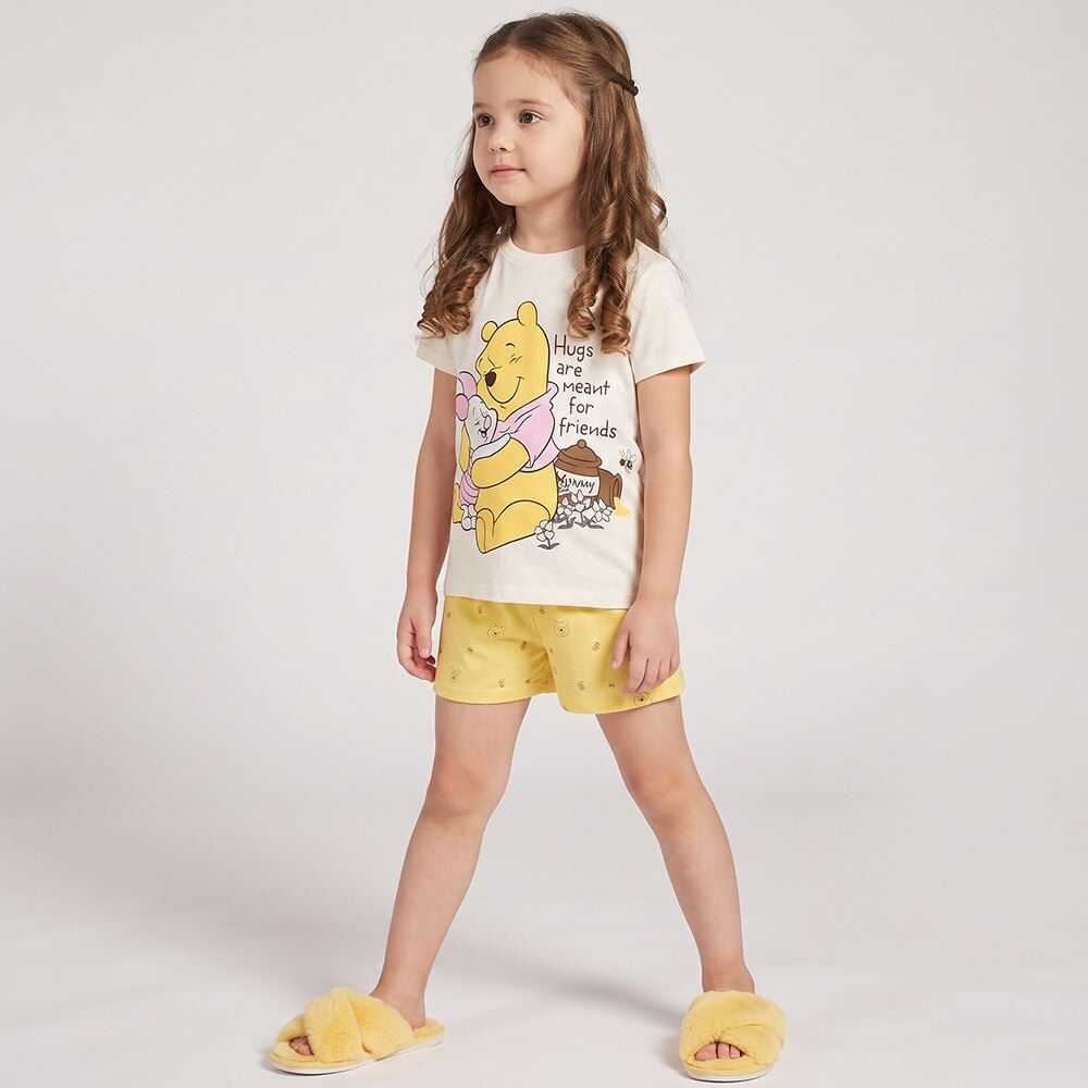 Pijama Infantil Meninas 4 a 10 Anos Curto Pooh Disney