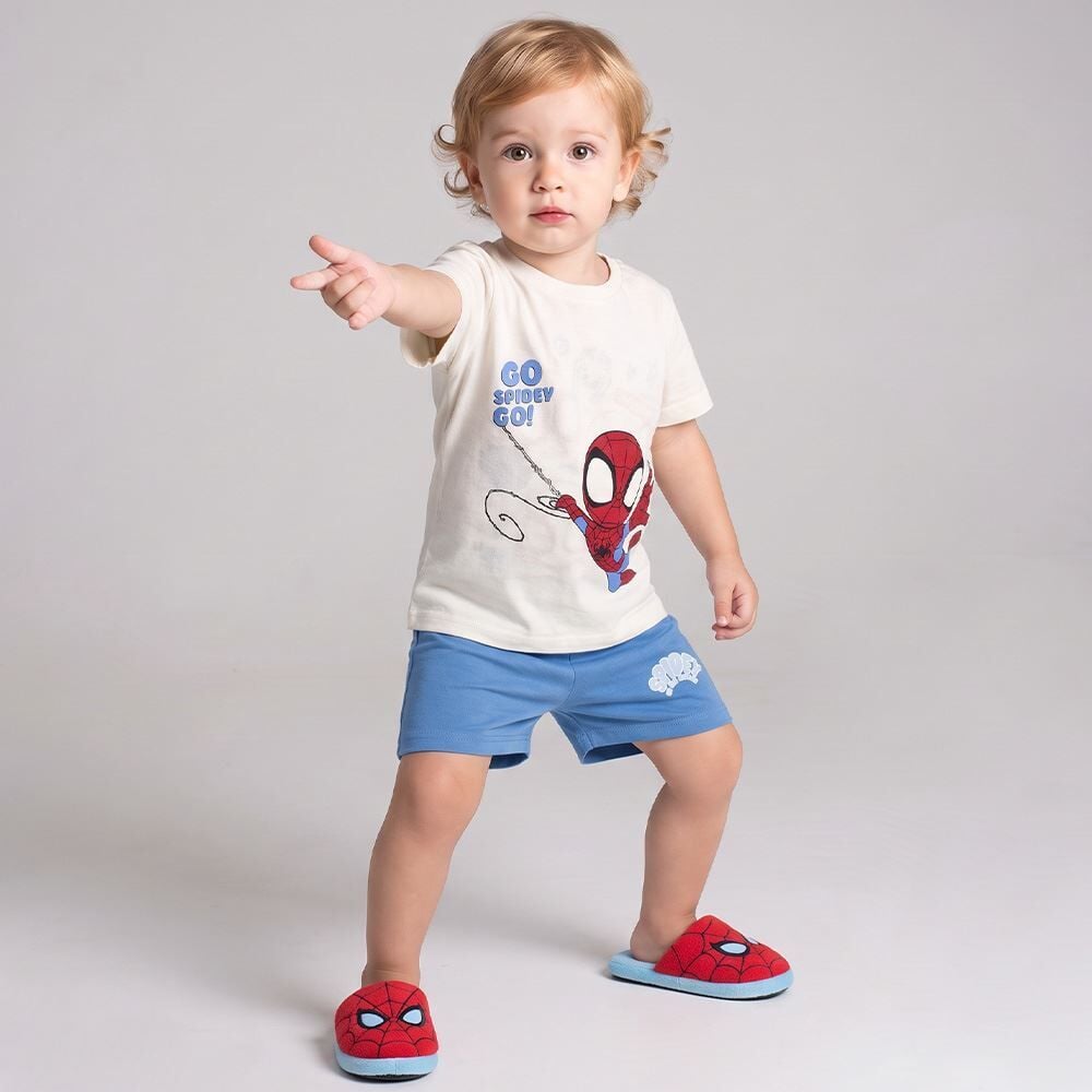 Pijama Infantil Menino 1 a 3 Anos Curto Spider Disney