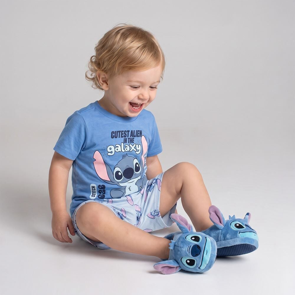Pijama Infantil Menino 1 a 3 Anos Curto Stitch Disney