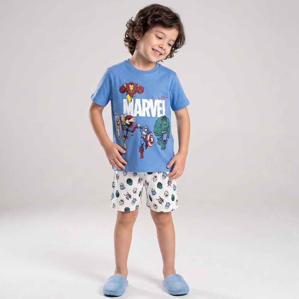 Pijama Infantil Menino 4 a 10 Anos Curto Avengers Disney