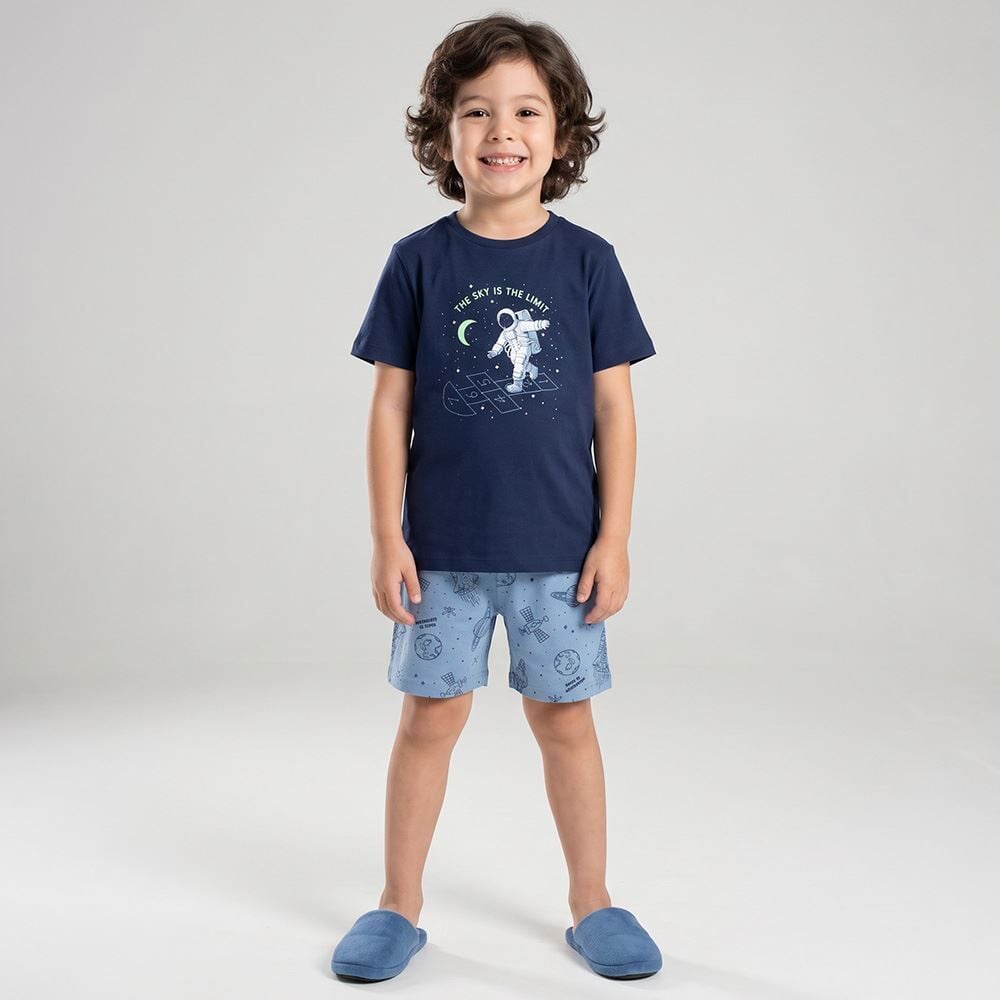 Pijama Infantil Menino 4 a 10 Anos Curto Em Algodão Hot Dog