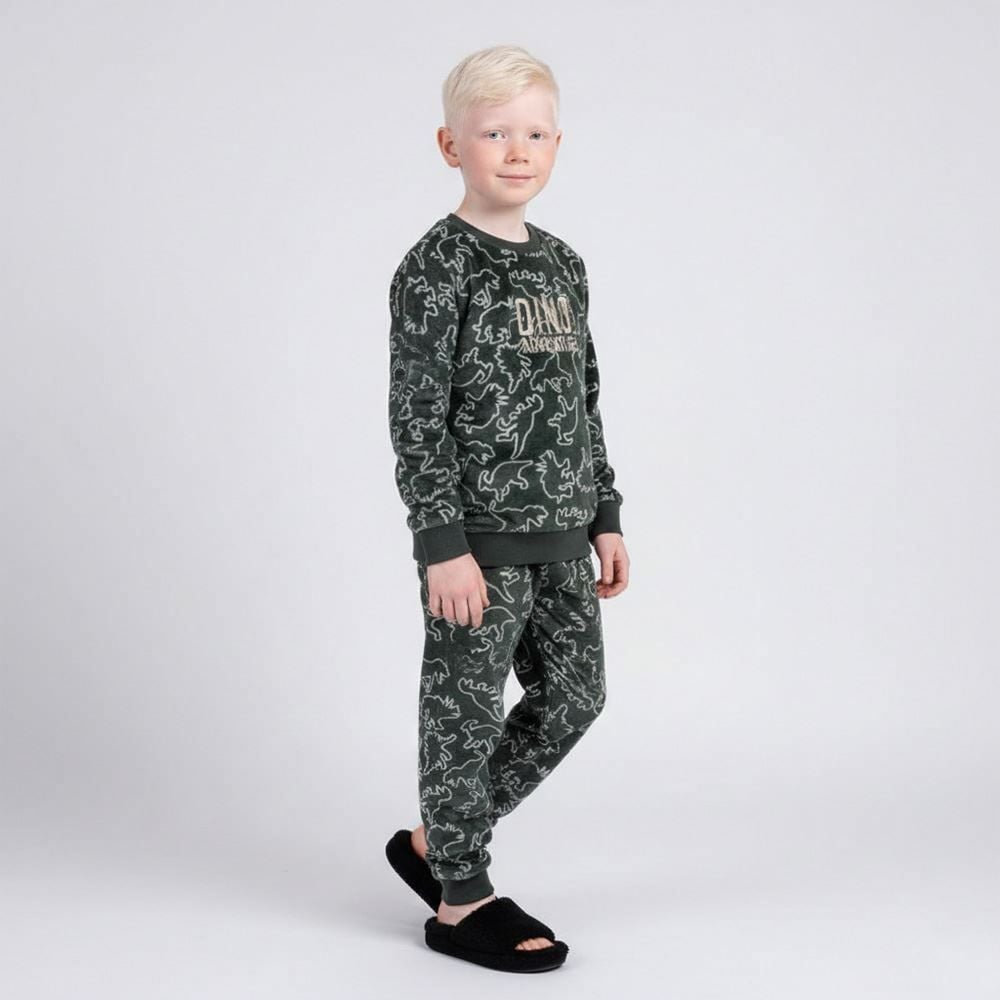 Pijama Infantil Menino 4 a 10 Anos Em Fleece Dino Hot Dog