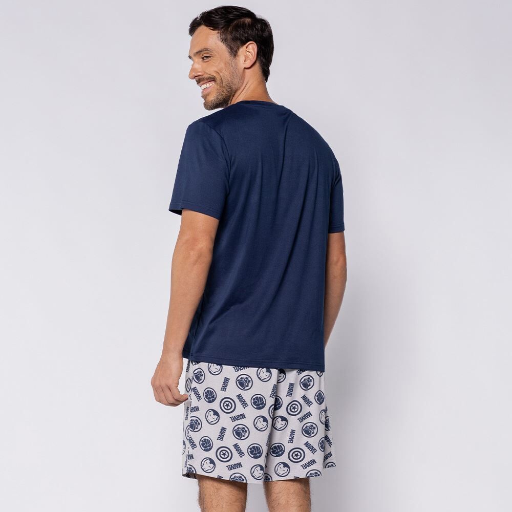 Pijama Masculino Curto Avangers Peletizado Marc Alain
