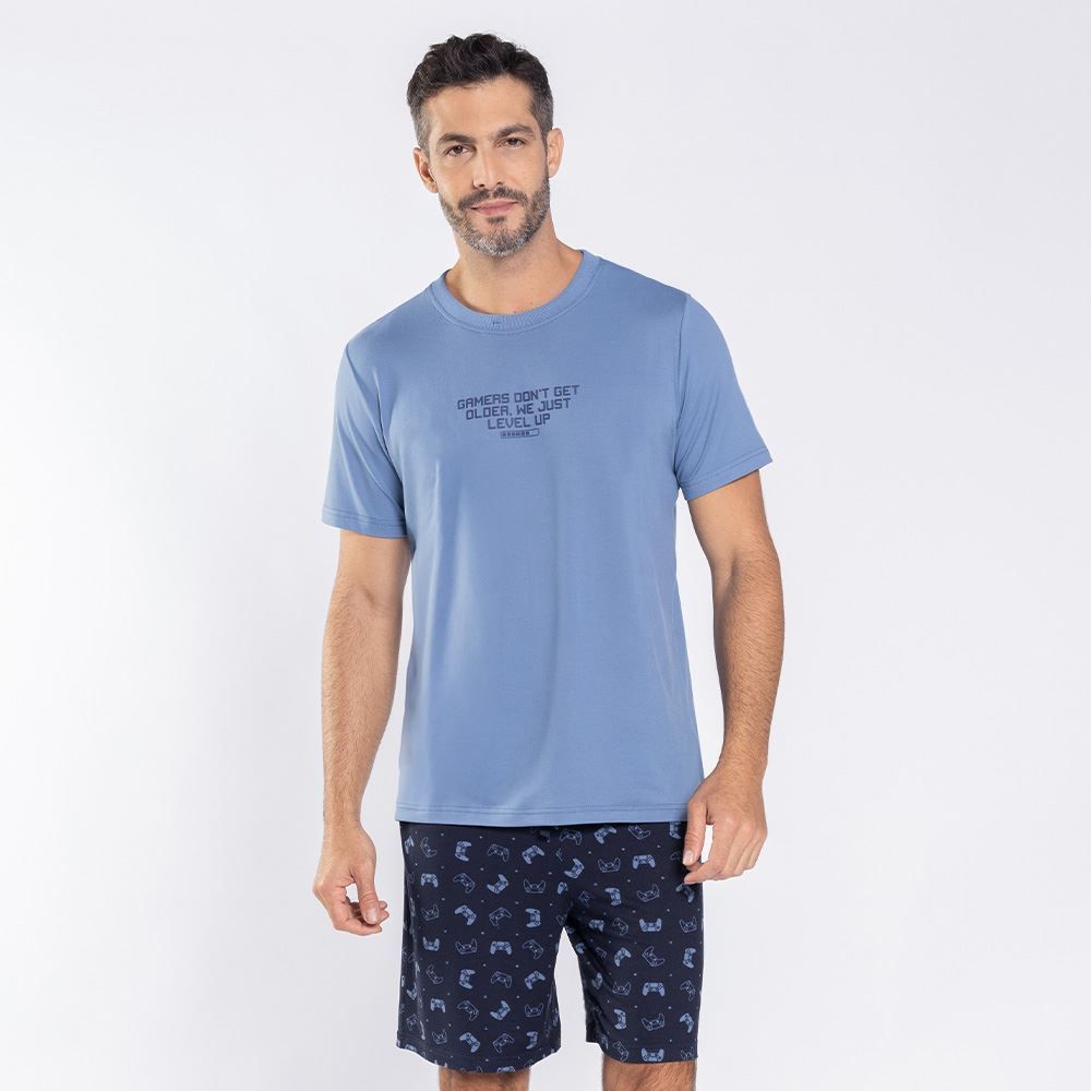 Pijama Masculino Curto Peletizado Marc Alain
