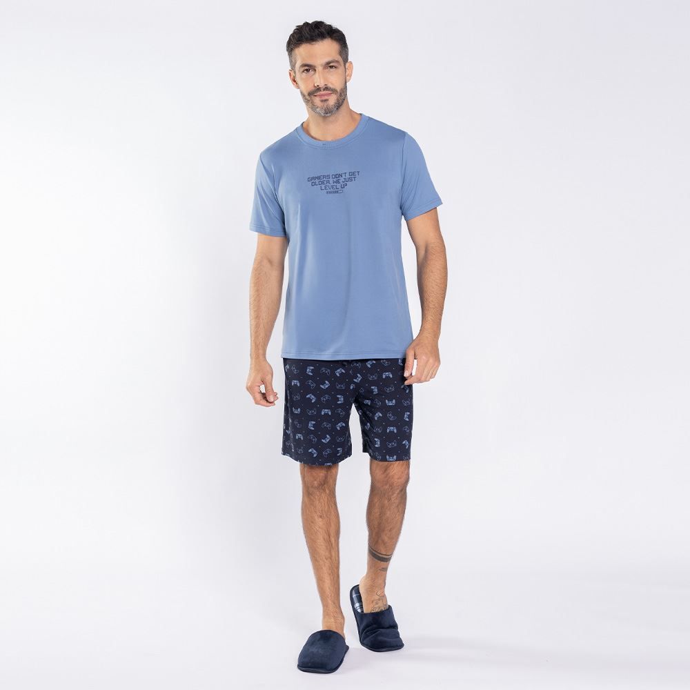 Pijama Masculino Curto Peletizado Marc Alain