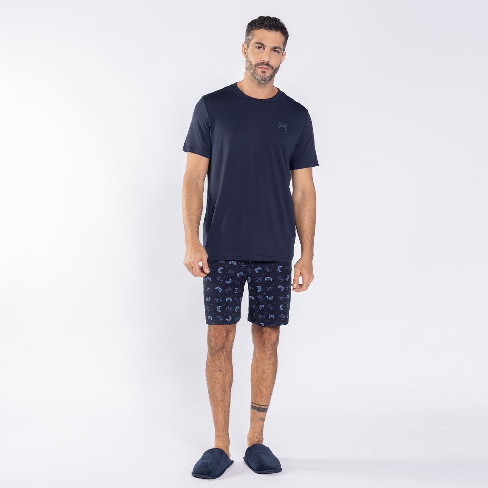 Pijama Masculino Curto Peletizado Marc Alain