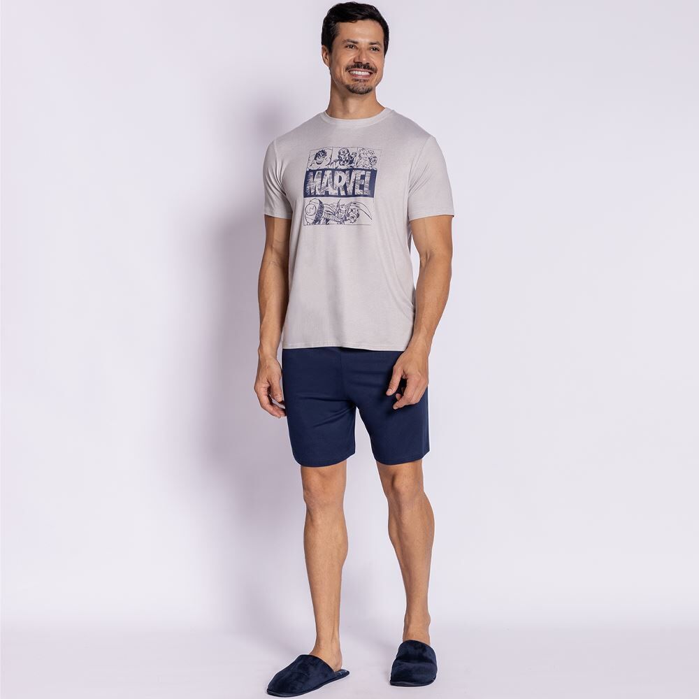 Pijama Masculino Curto Peletizado Marvel