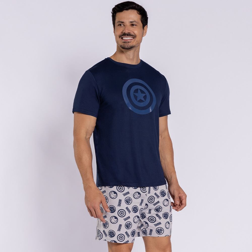 Pijama Masculino Curto Peletizado Marvel