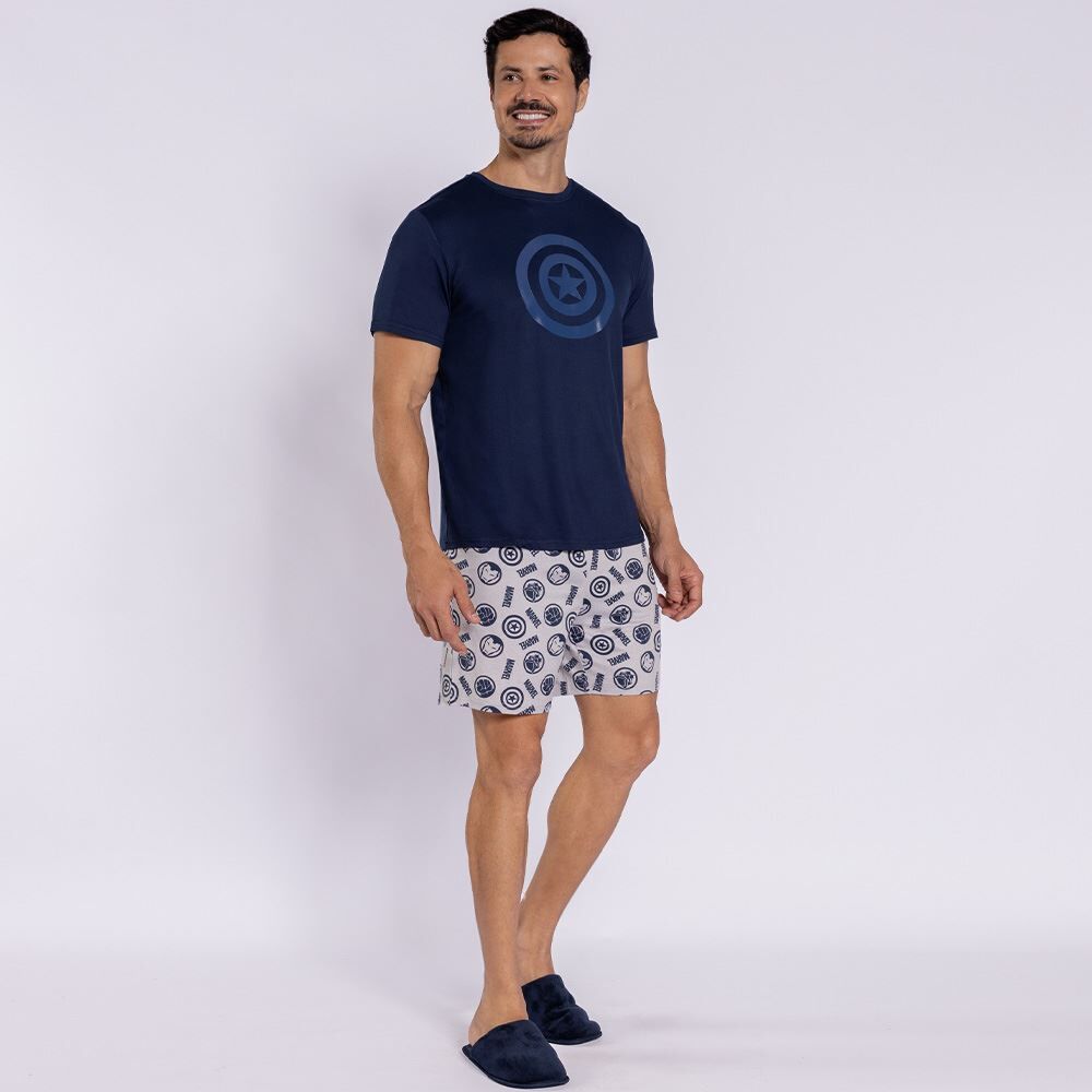 Pijama Masculino Curto Peletizado Marvel