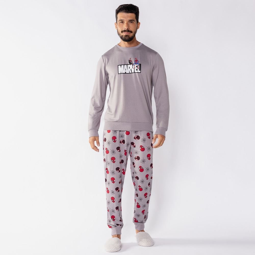 Pijama Masculino Longo Peletizado Marvel