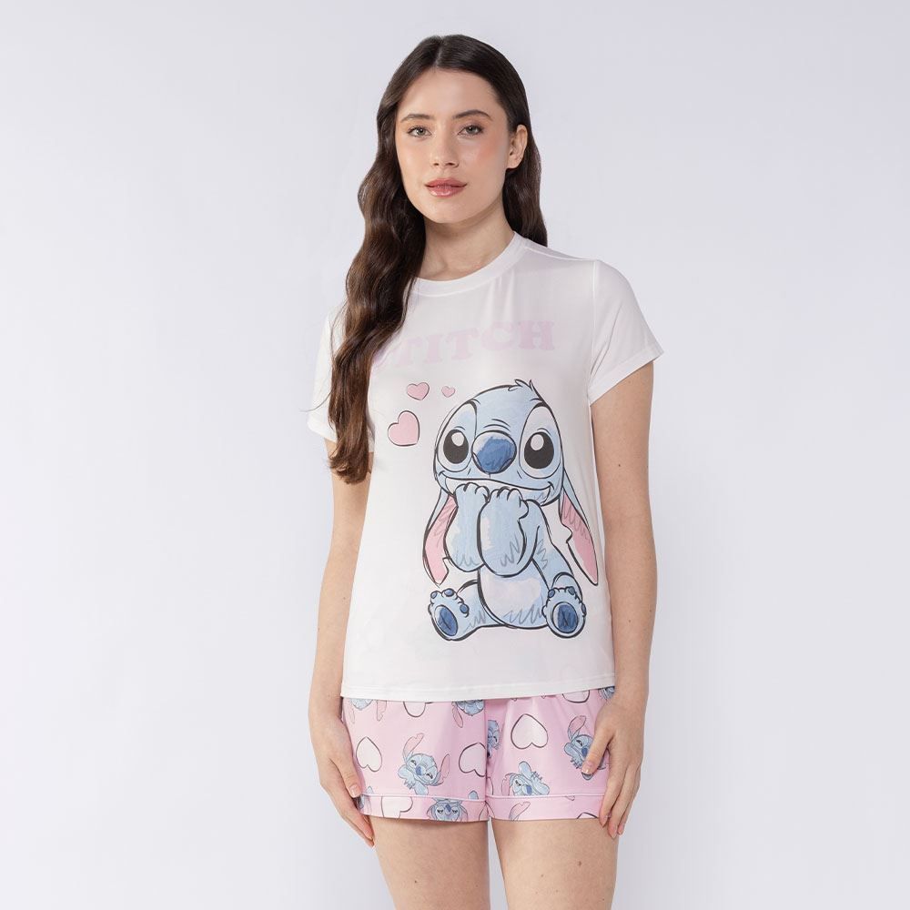 Pijama Stitch Feminino Curto Disney