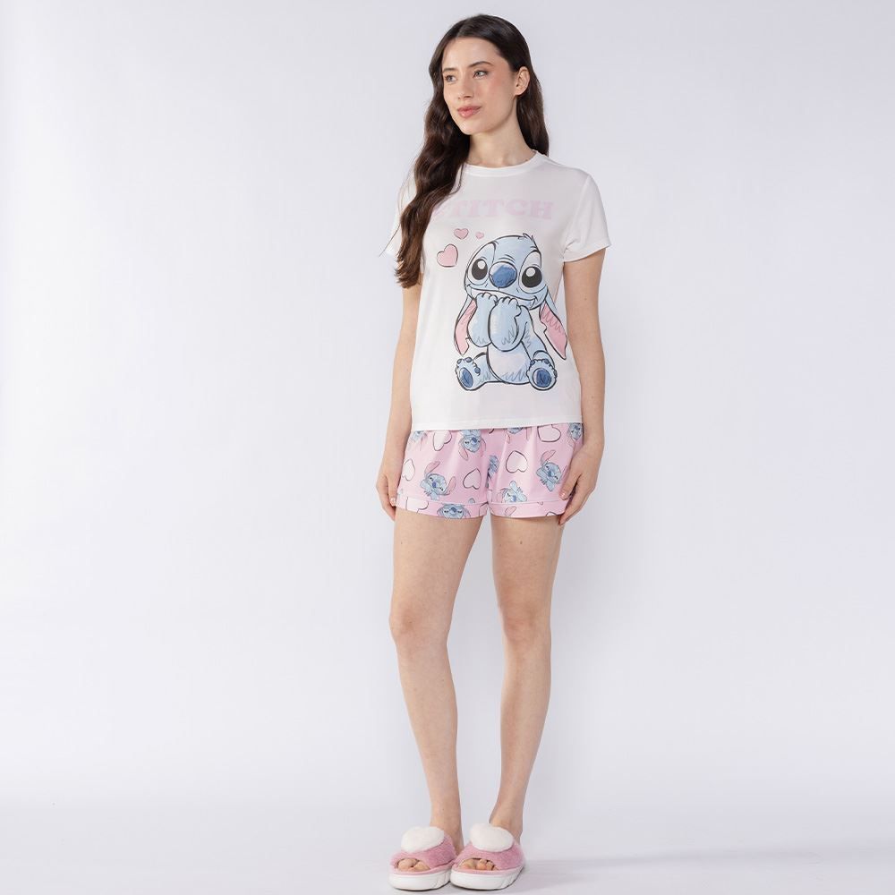 Pijama Stitch Feminino Curto Disney