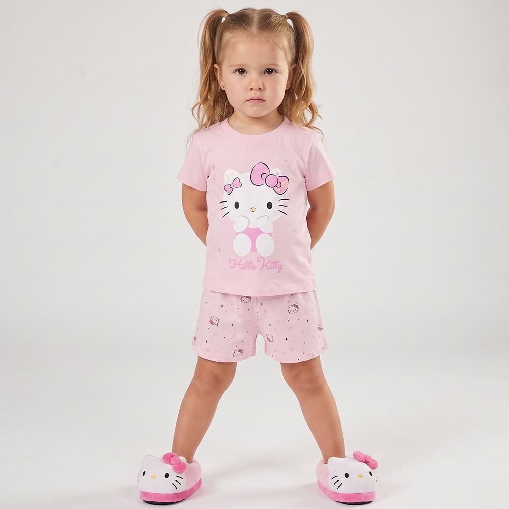 Pijamas Infantil Menina 1 a 3 Anos Curto Hello Kitty Disney
