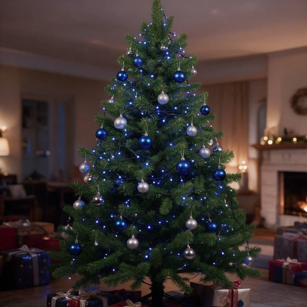 Pisca-Pisca de Natal Azul 100 Leds 8 Funções Taschibra - 220V