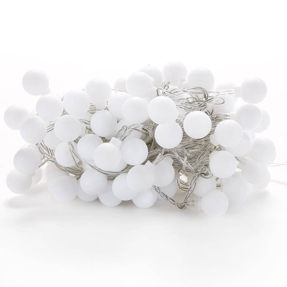 Pisca-Pisca De Natal Branco De Bolas 100 Leds 8 Funções 8M Havan Casa - 220V